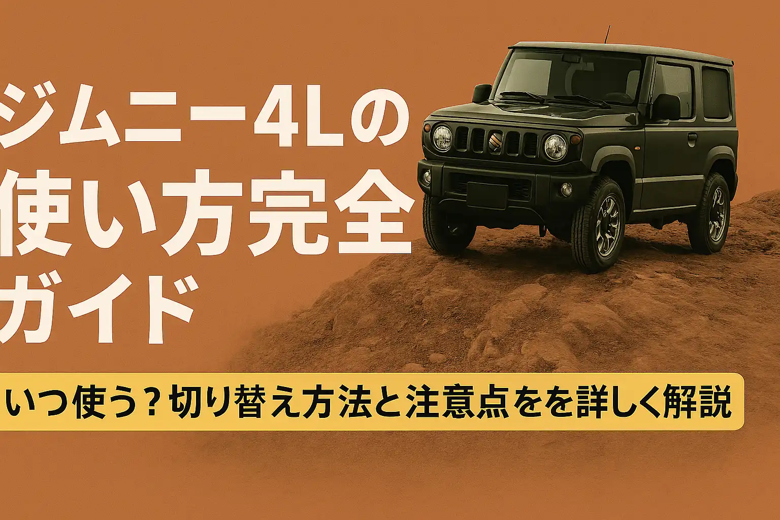 ジムニー 4Lの使い方完全ガイド｜いつ使う？切り替え方法と注意点を詳しく解説のタイトル